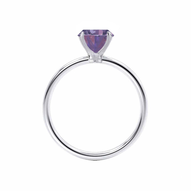 LULU - Elongated Cushion Alexandrite 950 Platinum Petite Solitaire Ring Engagement Ring Lily Arkwright