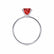 LULU - Radiant Ruby 18k White Gold Petite Solitaire Engagement Ring Lily Arkwright
