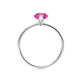 LULU - Pear Pink Sapphire 950 Platinum Petite Solitaire Ring Engagement Ring Lily Arkwright