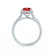 EVERLY - Radiant Ruby & Diamond 18k White Gold Split Shank Halo Ring Engagement Ring Lily Arkwright