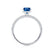 COCO - Oval Blue Sapphire & Diamond 950 Platinum Petite Hidden Halo Triple Pavé Shoulder Set Ring Engagement Ring Lily Arkwright