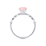 HOPE - Princess Champagne Sapphire & Diamond 950 Platinum Vintage Shoulder Set Engagement Ring Lily Arkwright