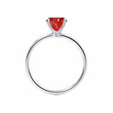 LULU - Elongated Cushion Ruby 18k White Gold Petite Solitaire Ring Engagement Ring Lily Arkwright