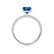 COCO - Princess Blue Sapphire & Diamond 18k White Gold Hidden Halo Triple Pavé Shoulder Set Engagement Ring Lily Arkwright