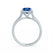EVERLY - Radiant Blue Sapphire & Diamond 950 Platinum Split Shank Halo Ring Engagement Ring Lily Arkwright