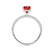 COCO - Cushion Ruby & Diamond 950 Platinum Hidden Halo Triple Pavé Shoulder Set Engagement Ring Lily Arkwright