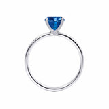 LULU - Radiant Blue Sapphire 950 Platinum Petite Solitaire Engagement Ring Lily Arkwright