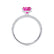 COCO - Princess Pink Sapphire & Diamond 950 Platinum Hidden Halo Triple Pavé Shoulder Set Engagement Ring Lily Arkwright