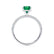 COCO - Cushion Emerald & Diamond 18k White Gold Hidden Halo Triple Pavé Shoulder Set Engagement Ring Lily Arkwright