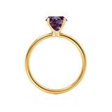 LULU - Elongated Cushion Alexandrite 18k Yellow Gold Petite Solitaire Ring Engagement Ring Lily Arkwright