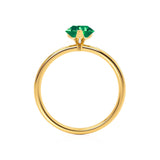 LULU - Pear Emerald 18k Yellow Gold Petite Solitaire Ring Engagement Ring Lily Arkwright
