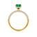 COCO - Cushion Emerald & Diamond 18k Yellow Gold Hidden Halo Triple Pavé Shoulder Set Engagement Ring Lily Arkwright