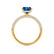 COCO - Princess Blue Sapphire & Diamond 18k Yellow Gold Hidden Halo Triple Pavé Shoulder Set Engagement Ring Lily Arkwright