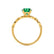 HOPE - Princess Emerald & Diamond 18k Yellow Gold Vintage Shoulder Set Engagement Ring Lily Arkwright