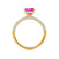 COCO - Princess Pink Sapphire & Diamond 18k Yellow Gold Hidden Halo Triple Pavé Shoulder Set Engagement Ring Lily Arkwright