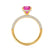 COCO - Cushion Pink Sapphire & Diamond 18k Yellow Gold Hidden Halo Triple Pavé Shoulder Set Engagement Ring Lily Arkwright