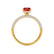 COCO - Oval Ruby & Diamond 18k Yellow Gold Petite Hidden Halo Triple Pavé Shoulder Set Ring Engagement Ring Lily Arkwright