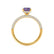 COCO - Oval Alexandrite & Diamond 18k Yellow Gold Petite Hidden Halo Triple Pavé Shoulder Set Ring Engagement Ring Lily Arkwright