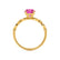 HOPE - Princess Pink Sapphire & Diamond 18k Yellow Gold Vintage Shoulder Set Engagement Ring Lily Arkwright