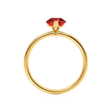 LULU - Pear Ruby 18k Yellow Gold Petite Solitaire Ring Engagement Ring Lily Arkwright