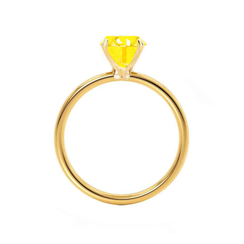 LULU - Elongated Cushion Yellow Sapphire 18k Yellow Gold Petite Solitaire Ring Engagement Ring Lily Arkwright