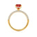 COCO - Cushion Ruby & Diamond 18k Yellow Gold Hidden Halo Triple Pavé Shoulder Set Engagement Ring Lily Arkwright