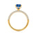 COCO - Cushion Blue Sapphire & Diamond 18k Yellow Gold Hidden Halo Triple Pavé Shoulder Set Engagement Ring Lily Arkwright