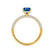 COCO - Oval Blue Sapphire & Diamond 18k Yellow Gold Petite Hidden Halo Triple Pavé Shoulder Set Ring Engagement Ring Lily Arkwright