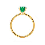 LULU - Radiant Emerald 18k Yellow Gold Petite Solitaire Engagement Ring Lily Arkwright