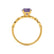HOPE - Princess Alexandrite & Diamond 18k Yellow Gold Vintage Shoulder Set Engagement Ring Lily Arkwright