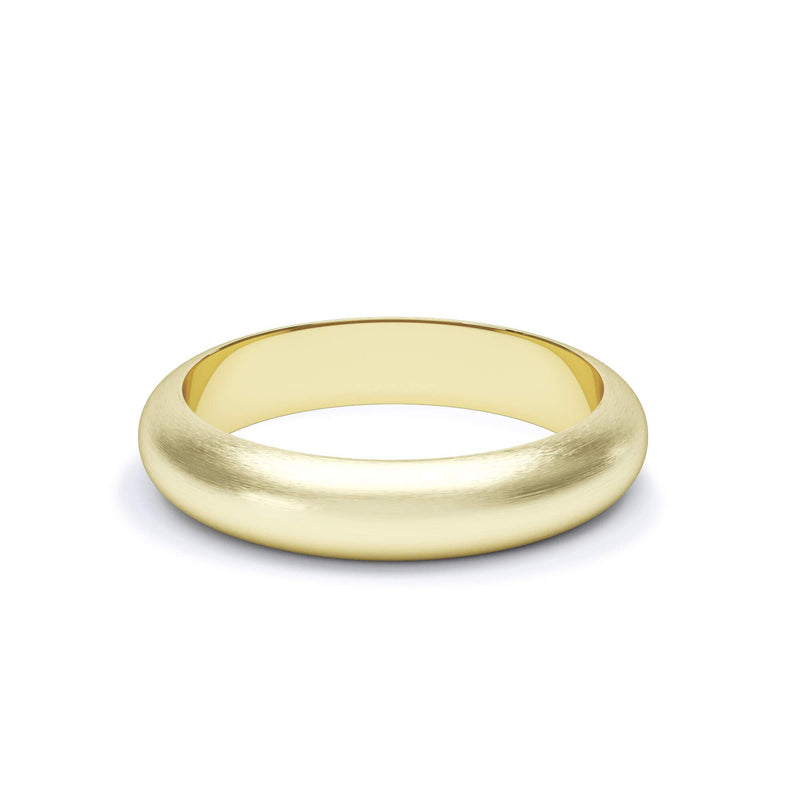- D Shape Profile Satin Polish Wedding Ring 9k Yellow Gold Wedding Bands Lily Arkwright