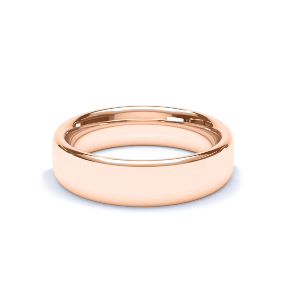 - Oval Profile Wedding Ring 9k Rose Gold Wedding Bands Lily Arkwright