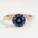 Allure round alexandrite and diamond scatter engagement ring in rose gold – view 1