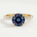 Allure round alexandrite and diamond scatter engagement ring in yellow gold – view 1