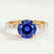 Allure round blue sapphire and diamond scatter engagement ring in yellow gold – view 1