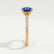 Allure round blue sapphire and diamond scatter engagement ring in yellow gold – view 3