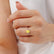 ALYA - Oval Yellow Sapphire Starburst Cluster Shoulder Set Engagement Ring 18k Rose Gold