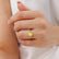 ALYA - Oval Yellow Sapphire Starburst Cluster Shoulder Set Engagement Ring 18k Yellow Gold