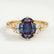ALYA - Oval Alexandrite Starburst Cluster Shoulder Set Engagement Ring 18k Yellow Gold