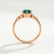 ALYA - Oval Emerald Starburst Cluster Shoulder Set Engagement Ring 18k Rose Gold