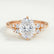 Alya scatter oval lab diamond cluster 18k rose gold engagement ring