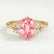 ALYA - Oval Morganite Pink Sapphire Starburst Cluster Shoulder Set Engagement Ring 18k Yellow Gold