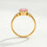 ALYA - Oval Morganite Pink Sapphire Starburst Cluster Shoulder Set Engagement Ring 18k Yellow Gold