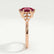 ALYA - Oval Ruby Starburst Cluster Shoulder Set Engagement Ring 18k Rose Gold