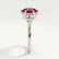 ALYA - Oval Ruby Starburst Cluster Shoulder Set Engagement Ring 950 Platinum