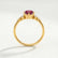 ALYA - Oval Ruby Starburst Cluster Shoulder Set Engagement Ring 18k Yellow Gold