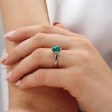 ANNORA - Chatham®  lab grown Emerald 1.80ct Round Cut 950 Platinum Twist Solitaire Engagement Ring Lily Arkwright