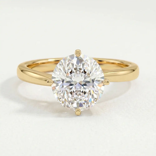 ANNORA - Ready to Ship 1.50ct Round Lab Diamond 18k Yellow Gold Twist Solitaire