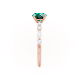 ALLURE - Chatham® Round Emerald Solitaire Engagement Ring 18k Rose Gold