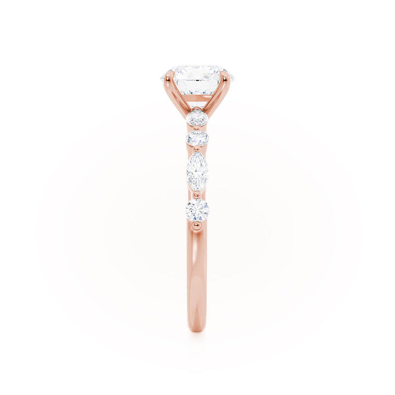 ALLURE - Round Lab Diamond 18k Rose Gold Scatter Ring Engagement Ring Lily Arkwright